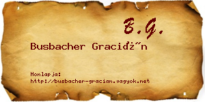 Busbacher Gracián névjegykártya
